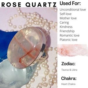 Genuine Rose Quartz Gemstone Handmade Ring